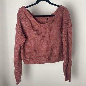 Off The Shoulder Mauve Sweater